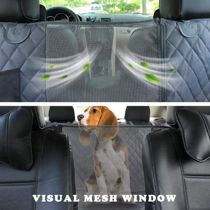 Dog Car Seat Cover – Waterproof Pet Hammock for Back Seat with Visual Window