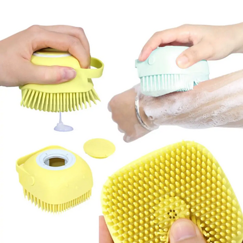 Cute Dog Bath Brush – 2-in-1 Pet Massage & Grooming Bath Tool