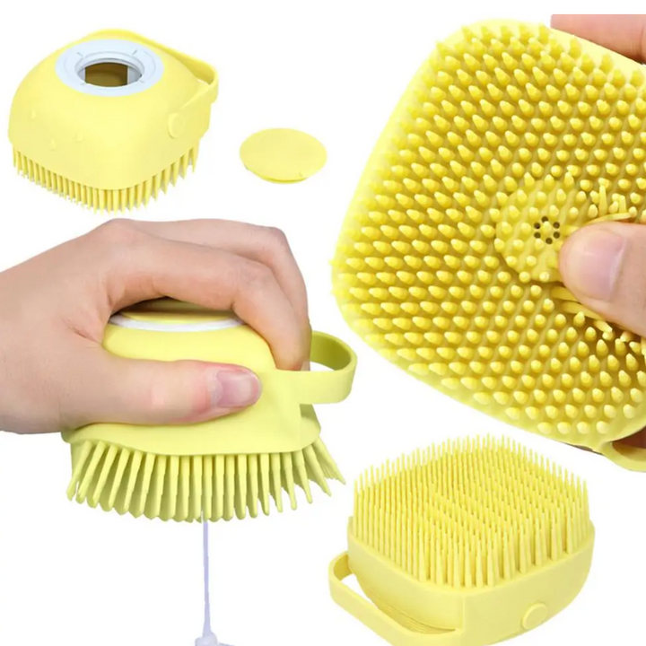 Cute Dog Bath Brush – 2-in-1 Pet Massage & Grooming Bath Tool