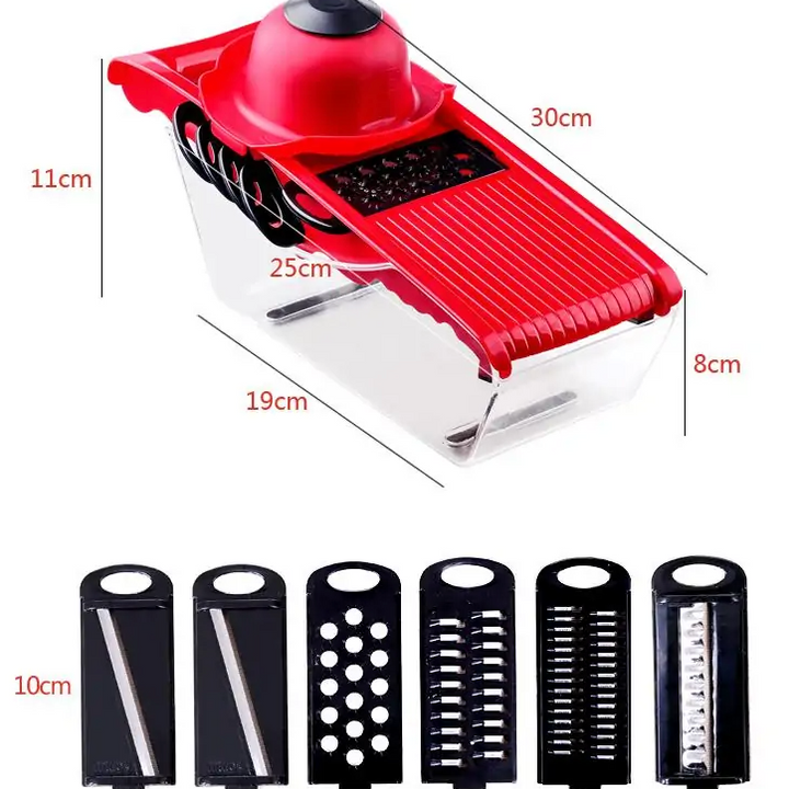 Multifunction Kitchen Slicer – 6 Blades & Storage Container | FS FanStore