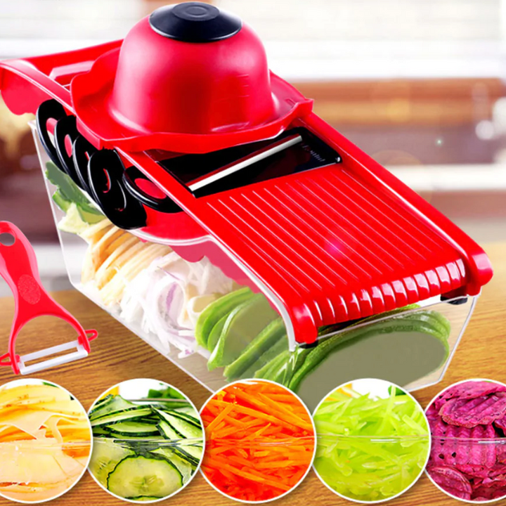 Multifunction Kitchen Slicer – 6 Blades & Storage Container | FS FanStore