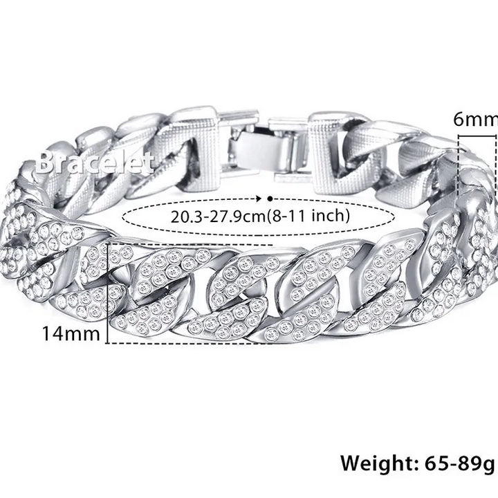 Miami Gold Curb Cuban Chain Bracelet – Luxury Iced Out Link Bracelet | FS FanStore