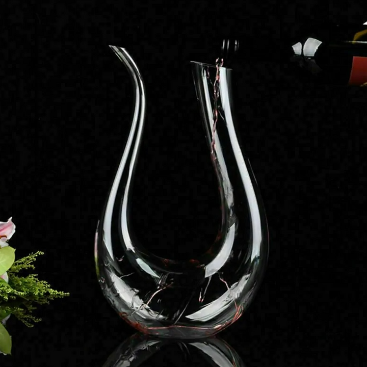 Crystal U-Shaped 1500 ml Wine Decanter – Elegant Lead-Free Glass Carafe | FS FanStore
