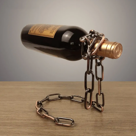 Magic Floating Iron Chain Wine Bottle Holder – Unique Bar & Home Decor | FS FanStore