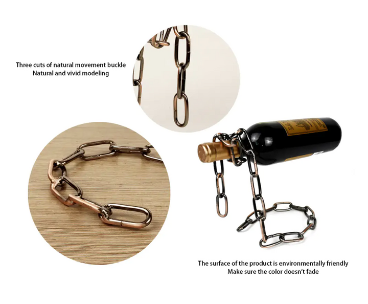 Magic Floating Iron Chain Wine Bottle Holder – Unique Bar & Home Decor | FS FanStore