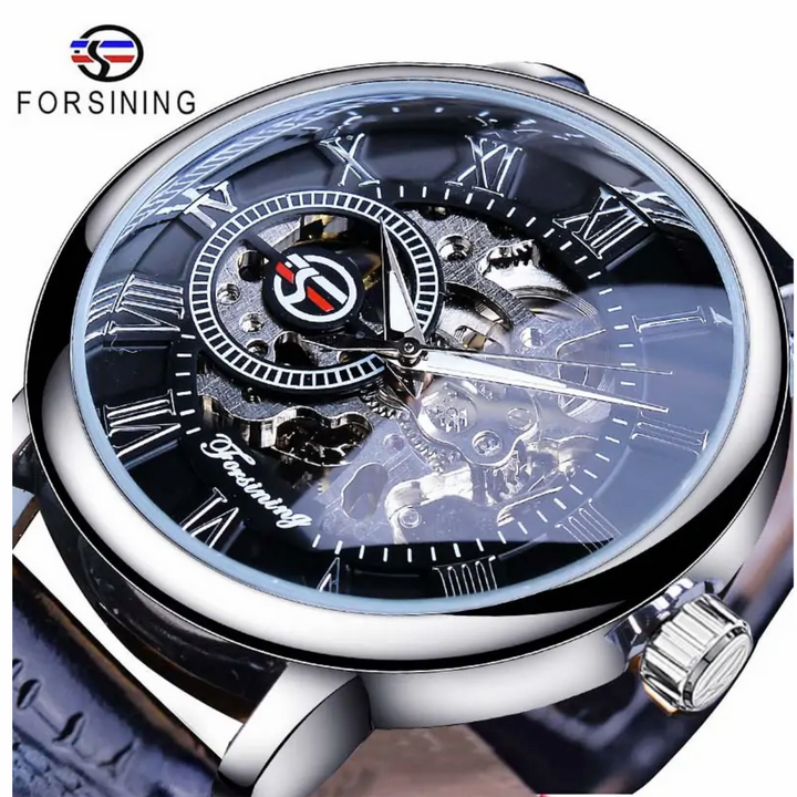 Men’s Luxury Mechanical Watch – Skeleton Dial with Leather Strap | FS FanStore