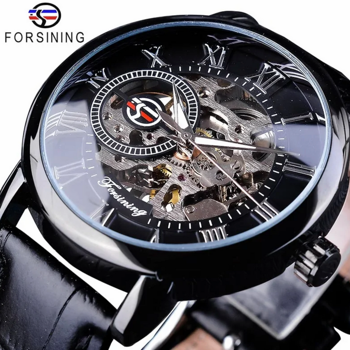 Men’s Luxury Mechanical Watch – Skeleton Dial with Leather Strap | FS FanStore