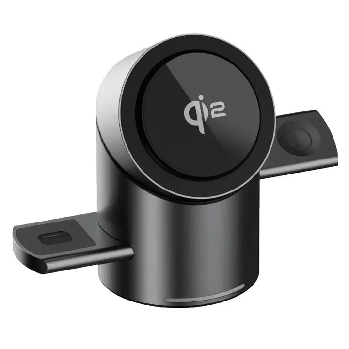Qi2 3-in-1 Magnetic Wireless Charger 15W – Fast MagSafe Charging Station for iPhone, Apple Watch & AirPods | Clean Desk Charging Dock